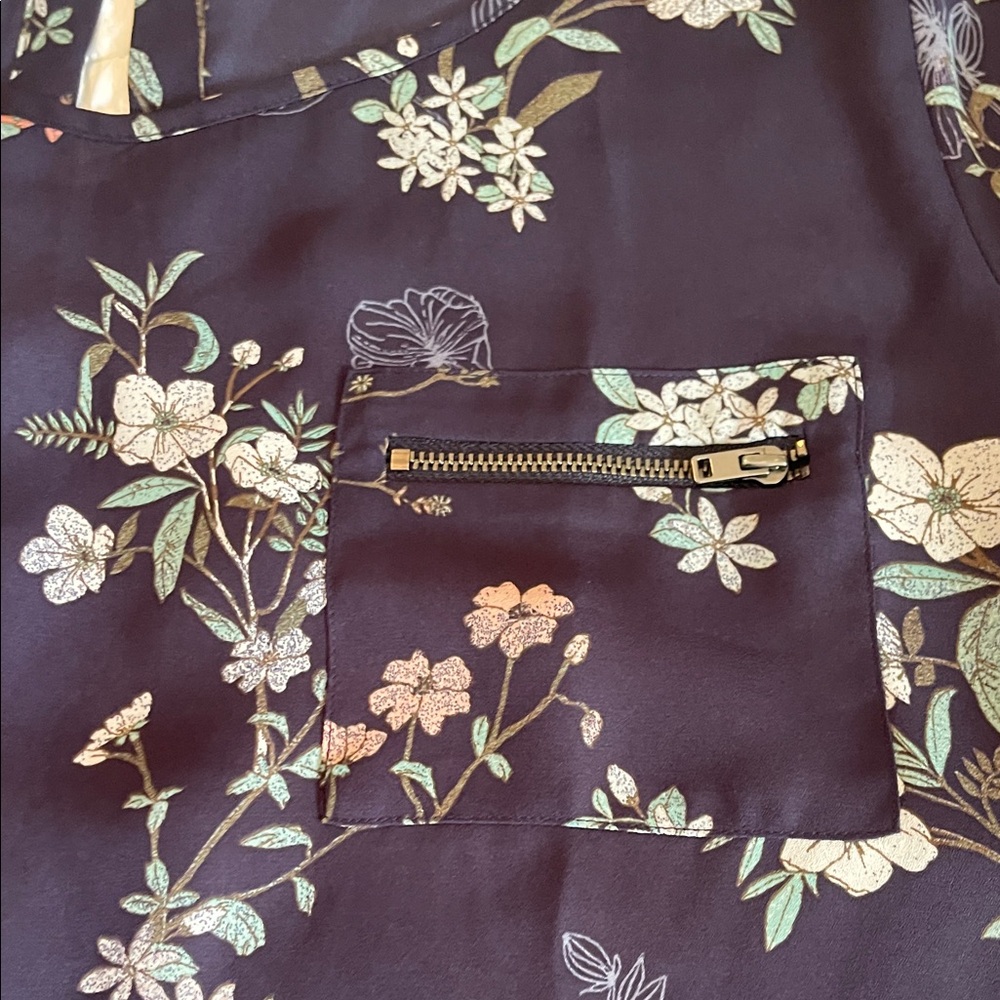 Maurices Navy Floral Blouse - Picture 3 of 5